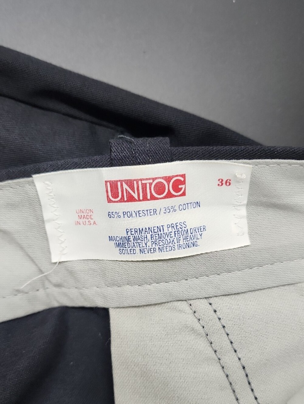 Vintage Unitog Men's Classic Black Dress Pants - Picture 2 of 6